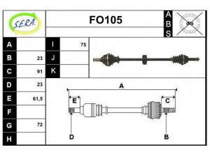 SERA FO105 kardaninis velenas 
 Ratų pavara -> Kardaninis velenas
5018750, 87FX3219BA
