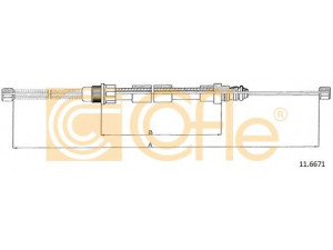 COFLE 11.6671 trosas, stovėjimo stabdys 
 Stabdžių sistema -> Valdymo svirtys/trosai
7700754882