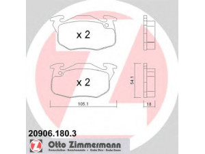 ZIMMERMANN 20906.180.3 stabdžių trinkelių rinkinys, diskinis stabdys 
 Techninės priežiūros dalys -> Papildomas remontas
425137, 425141, 425147, 425165