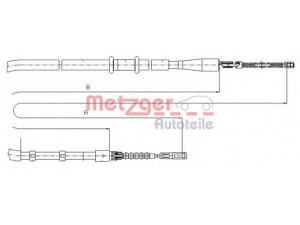 METZGER 10.7503 trosas, stovėjimo stabdys 
 Stabdžių sistema -> Valdymo svirtys/trosai
8A0 609 721AE, 8A0 609 721H, 8A0 609 721S