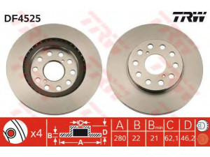 TRW DF4525 stabdžių diskas 
 Stabdžių sistema -> Diskinis stabdys -> Stabdžių diskas
4243117060, 4243117070