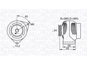 MAGNETI MARELLI 063533350070 kintamosios srovės generatorius 
 Elektros įranga -> Kint. sr. generatorius/dalys -> Kintamosios srovės generatorius
57054G, 5705E1, 5705F9, 95667742