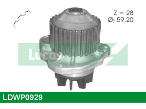 LUCAS ENGINE DRIVE LDWP0929 vandens siurblys 
 Aušinimo sistema -> Vandens siurblys/tarpiklis -> Vandens siurblys
1201E9, 1201F2, 1201F6, 9641117180