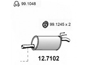 ASSO 12.7102 galinis duslintuvas 
 Išmetimo sistema -> Duslintuvas
46519640, 46749263