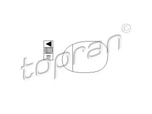 TOPRAN 722 363 veidrodėlio stiklas, išorinis veidrodėlis 
 Kėbulas -> Langai/veidrodėliai -> Veidrodėlis
8151 CG