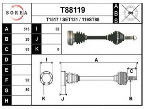 EAI T88119 kardaninis velenas 
 Ratų pavara -> Kardaninis velenas