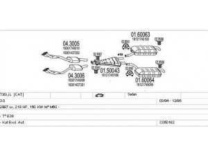 MTS C050182000883 išmetimo sistema 
 Išmetimo sistema -> Išmetimo sistema, visa