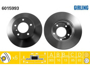GIRLING 6015993 stabdžių diskas 
 Stabdžių sistema -> Diskinis stabdys -> Stabdžių diskas
4604210012, 4614210012, A4604210012
