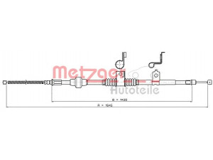 METZGER 17.2294 trosas, stovėjimo stabdys 
 Stabdžių sistema -> Valdymo svirtys/trosai
4820A025