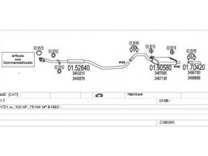 MTS C390200008036 išmetimo sistema 
 Išmetimo sistema -> Išmetimo sistema, visa
