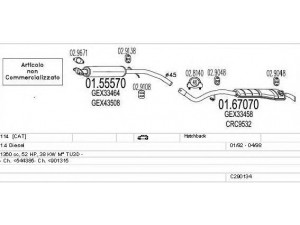 MTS C290134008330 išmetimo sistema 
 Išmetimo sistema -> Išmetimo sistema, visa