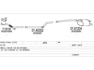 MTS C380875022991 išmetimo sistema 
 Išmetimo sistema -> Išmetimo sistema, visa