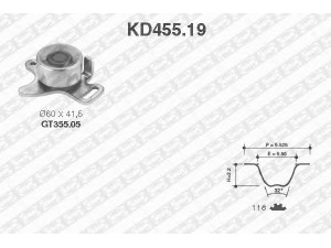 SNR KD455.19 paskirstymo diržo komplektas 
 Techninės priežiūros dalys -> Papildomas remontas
0829-10, 0829-10, 7700692315