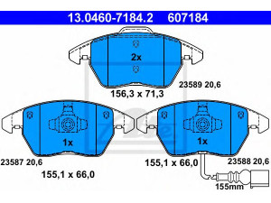 ATE 13.0460-7184.2 stabdžių trinkelių rinkinys, diskinis stabdys 
 Techninės priežiūros dalys -> Papildomas remontas
1K0 698 151, 1K0 698 151 E, 3C0 698 151 B