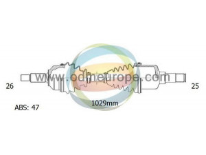 ODM-MULTIPARTS 18-222071 kardaninis velenas 
 Ratų pavara -> Kardaninis velenas