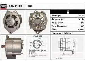 DELCO REMY DRA3100 kintamosios srovės generatorius 
 Elektros įranga -> Kint. sr. generatorius/dalys -> Kintamosios srovės generatorius
111146, 0636247R, 37 19 63, 63 62 47