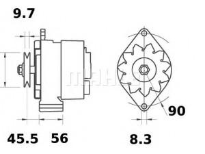 MAHLE ORIGINAL MG 461 kintamosios srovės generatorius 
 Elektros įranga -> Kint. sr. generatorius/dalys -> Kintamosios srovės generatorius
77 01 349 263, 77 01 349 592, 77 01 351 052
