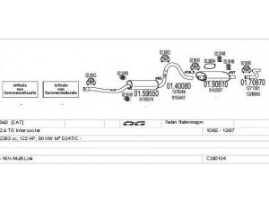 MTS C390134002296 išmetimo sistema 
 Išmetimo sistema -> Išmetimo sistema, visa