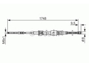 BOSCH 1 987 477 046 trosas, stovėjimo stabdys 
 Stabdžių sistema -> Valdymo svirtys/trosai
191 609 721