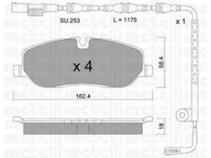 METELLI 22-0693-1K stabdžių trinkelių rinkinys, diskinis stabdys 
 Techninės priežiūros dalys -> Papildomas remontas