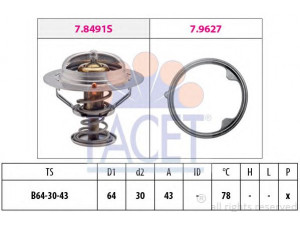 FACET 7.8491 termostatas, aušinimo skystis 
 Aušinimo sistema -> Termostatas/tarpiklis -> Thermostat
19301-P8E-A10, 19301-PR7-305, 19301-PR7-306