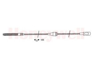 BENDIX 432114B trosas, stovėjimo stabdys 
 Stabdžių sistema -> Valdymo svirtys/trosai
522594, 90373927, 90373927