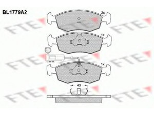 FTE BL1779A2 stabdžių trinkelių rinkinys, diskinis stabdys 
 Techninės priežiūros dalys -> Papildomas remontas
9946788, 9946861