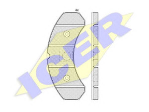 ICER 150430 stabdžių trinkelių rinkinys, diskinis stabdys 
 Techninės priežiūros dalys -> Papildomas remontas
8 284 000 106, 8 284 000 223