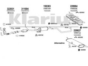 KLARIUS 931120E išmetimo sistema 
 Išmetimo sistema -> Išmetimo sistema, visa