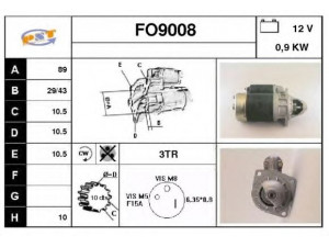SNRA FO9008 starteris 
 Elektros įranga -> Starterio sistema -> Starteris
1438561, 5003639, 71BB11000BA, 76BB11000AA