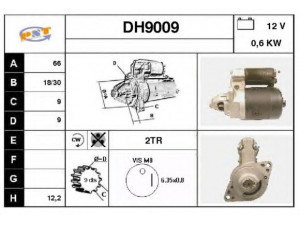 SNRA DH9009 starteris
2810012021, 2810012030, 2810022010