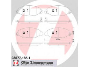 ZIMMERMANN 23577.185.1 stabdžių trinkelių rinkinys, diskinis stabdys 
 Techninės priežiūros dalys -> Papildomas remontas
1 144 288, 1 318 147, 1 415 168