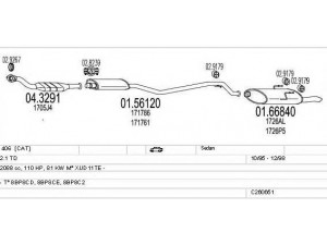 MTS C260651006583 išmetimo sistema 
 Išmetimo sistema -> Išmetimo sistema, visa