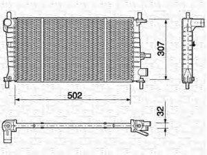 MAGNETI MARELLI 350213748000 radiatorius, variklio aušinimas 
 Aušinimo sistema -> Radiatorius/alyvos aušintuvas -> Radiatorius/dalys
1001857, 1098809, 1111384, 96FB8005BC