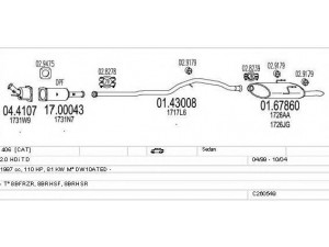MTS C260549009075 išmetimo sistema 
 Išmetimo sistema -> Išmetimo sistema, visa