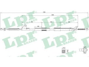 LPR C0857B trosas, stovėjimo stabdys 
 Stabdžių sistema -> Valdymo svirtys/trosai
4643020361