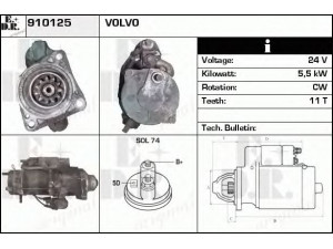 EDR 910125 starteris 
 Elektros įranga -> Starterio sistema -> Starteris
M009T61471, M9T61471, 20397219