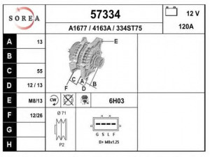 EAI 57334 kintamosios srovės generatorius
1800A115, A3TG4679