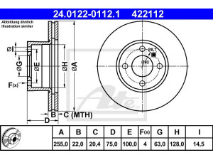 ATE 24.0122-0112.1 stabdžių diskas 
 Dviratė transporto priemonės -> Stabdžių sistema -> Stabdžių diskai / priedai
34 11 1 119 112, 34 11 1 163 126