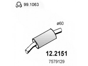 ASSO 12.2151 priekinis duslintuvas 
 Išmetimo sistema -> Duslintuvas
1717H6, 1717HS, 172187, 173101