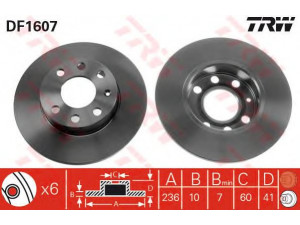 TRW DF1607 stabdžių diskas 
 Dviratė transporto priemonės -> Stabdžių sistema -> Stabdžių diskai / priedai
569028, 90008003, 569028, 90008003
