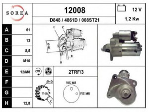 EAI 12008 starteris 
 Elektros įranga -> Starterio sistema -> Starteris
3M5T11000CB, 3M5T11000CC, 3M5T11000CD