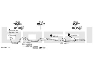 BOSAL 062.190.75 išmetimo sistema 
 Išmetimo sistema -> Išmetimo sistema, visa
