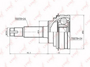 LYNXauto CO-7508 jungčių komplektas, kardaninis velenas 
 Ratų pavara -> Sujungimai/komplektas
43410-02010, 43410-02011, 43410-12030