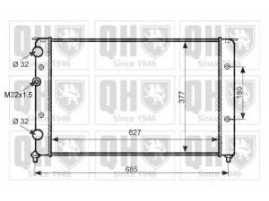 QUINTON HAZELL QER2499 radiatorius, variklio aušinimas 
 Aušinimo sistema -> Radiatorius/alyvos aušintuvas -> Radiatorius/dalys
1H0 121 253CB, 1H0 121 253L