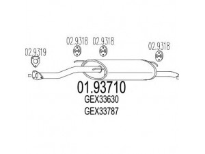 MTS 01.93710 galinis duslintuvas 
 Išmetimo sistema -> Duslintuvas
GEX33630, GEX33787, WCG000170, WCG000171