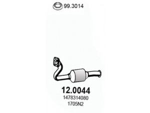 ASSO 12.0044 katalizatoriaus keitiklis 
 Išmetimo sistema -> Katalizatoriaus keitiklis
1478314080, 1705N1, 1705N2, 1478314080