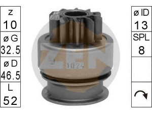 ERA 225482 laisvos eigos pavara, starteris 
 Elektros įranga -> Starterio sistema -> Starterių dalys
M002T87071, M002T88372, M191T15071
