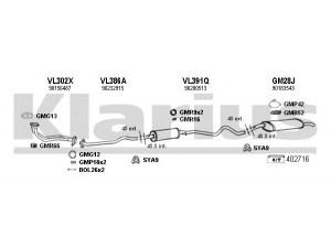 KLARIUS 390249U išmetimo sistema 
 Išmetimo sistema -> Išmetimo sistema, visa
