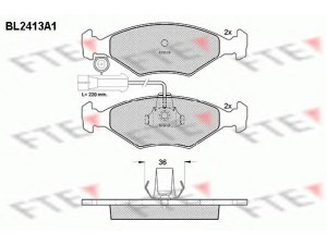FTE BL2413A1 stabdžių trinkelių rinkinys, diskinis stabdys 
 Techninės priežiūros dalys -> Papildomas remontas
9947917
